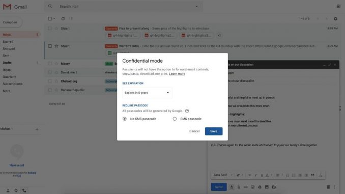 mode confidentiel gmail