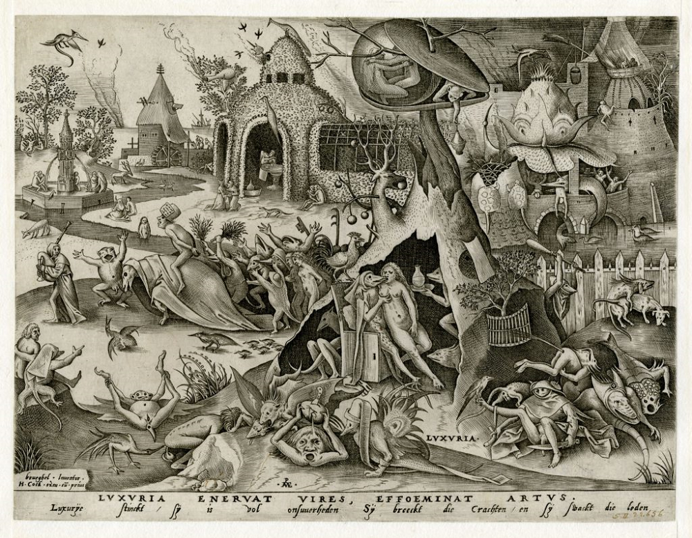 Pieter van der Heyden d’après Pieter Bruegel l'Ancien, Luxuria (La luxure, extrait de "Les sept péchés capitaux"), 1558 © KBR