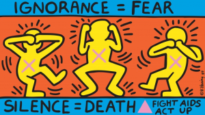 Ignorance = Fear, 1989. Poster, 660 x 1141 mm © Keith Haring Foundation / Collection Noirmontartproduction, Paris