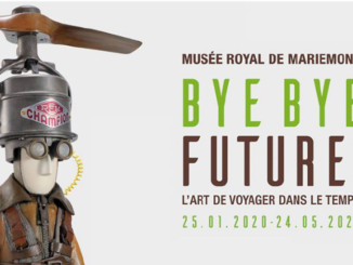 Affiche de l’exposition Bye Bye Future ! L’art de voyager dans le temps. © Musée Royal de Mariemont
