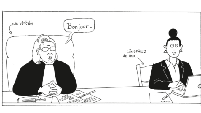 Planche extraite de la BD "Au tribunal des couples" (Casterman, 2020)