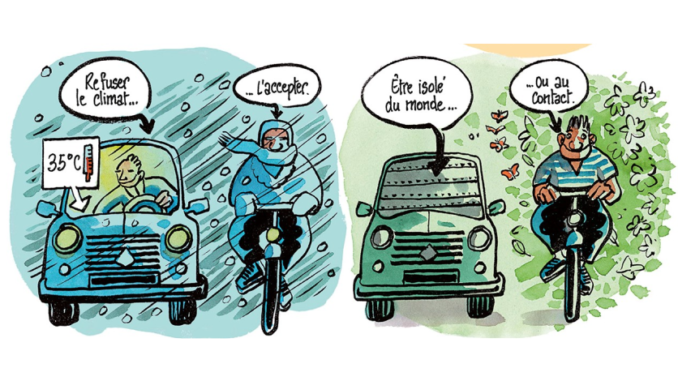 Velosophie-extrait Extrait du « Petit traité de vélosophie » de Tronchet (Delcourt, 2020)