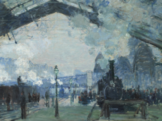 Claude Monet, Arrivée du train de Normandie, gare Saint-Lazare, 1877 (détail). © 2021. The Art Institute of Chicago / Art Resource, NY/ Scala, Florence.
